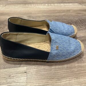 Michael Kors Blue Slip On Leather Kendrick Espadrilles South Pacific Blue 8M